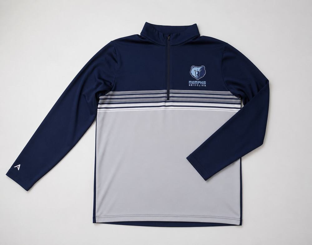 Antigua Memphis Grizzlies 1/4 Zip Pullover Men's Large Blue Gray Performance NBA